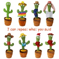 Cactus Repeat Talking Toy 120 Song Speaker Wriggle Dancing Sing Toy Talk Plushie Stuffed Toys for Ba