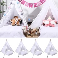 Syhood 4 Pack Inflatable Bed Teepee Tent Sets Include 4 Portable Flocked Airbed Mattress 4 Foldable Play Tents and 4 White Flat Sheets for Boys Girls Indoor Outdoor Games Camping Travel Birthday Gifts