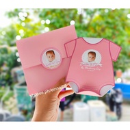 Onesie Invitation for Christening - Pink