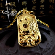 Gorudo Jewellery 916 Gold Dragon / Abacus 龍算盘 Pendant - LSP