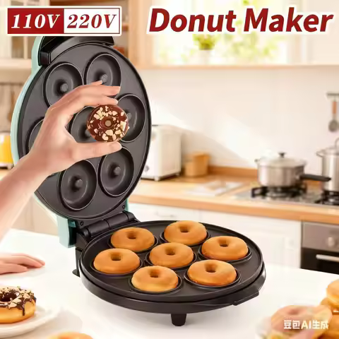 7-hole Donut Machine, Cake Breakfast Machine, European Standard 220V, American Standard 110V Mini Ba