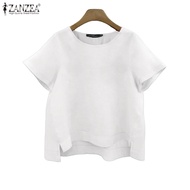 ZANZEA Women's Korean Casual Fashion Net Short Sleeve Blouse