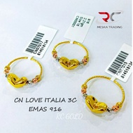 CINCIN LOVE LICIN ITALIA 3C EMAS TULEN 916 CN BOBA ITALY 3C LOVE GEMOK LICIN EMAS 916 3 COLOUR ITALI