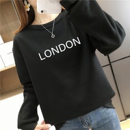 [AMYGO] Sweatshirts Women Oversized  Sweatshirt Woman Oversized Plus Size Lengan Panjang Muslimah Baju Perempuan Crop Top Korean Style