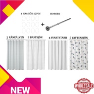 SHOWER CURTAIN BATHROOM CURTAIN TOILET CURTAIN RING HAGING ROD HORNEN HASSJON VATTENSJON SVARTSTARR BASTSJON RANEALVEN