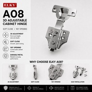 ELKY Concealed Cabinet Door Hinge A08 3D3H V1 / B05 2D4H V1 Adjustable Furniture Hinge