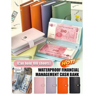 [100 Note Capacity] Waterproof Cash Saving Organizer Wallet For Bills/Coins/Financial Planning - Cas