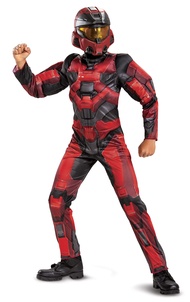 Halo Infinite Red Spartan Costume, Kids Size Video Game Inspired Character Jumpsuit