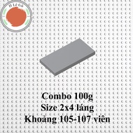 Combo of 1 ounce of light gray 2x4 smooth tiles (about 105 - 107 pieces)