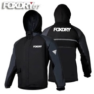 FOXDRY 07 Premium Double Layer Waterproof Raincoat Set With Hoodie Baju Hujan