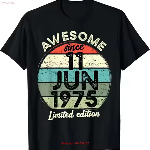 11 June 1975 50th Birthday 50 Year Old 2025 T Shirt vintage Washed streetwear Soft designer clothes 