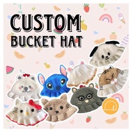 Topi Custom Bucket Hat Rajut Lucu Bayi Anak Dewasa