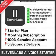 ElevenLabs AI Voice Generator Account Lifetime 2023 | Sharing | Personal