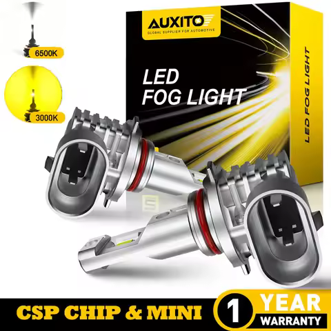 AUXITO 2x H11 H10 LED Yellow 3000K White 6500K Fog Lights Canbus CSP LED H8 H16JP Car DRL Lamp For V