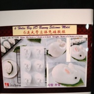 6 Holes ikitchen 3D Bunny Mousse Jelly Silicone Mould 6孔立体白兔硅胶模