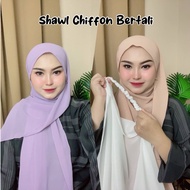 ￼Elastic Band Chiffon Shawl Ready Stock
