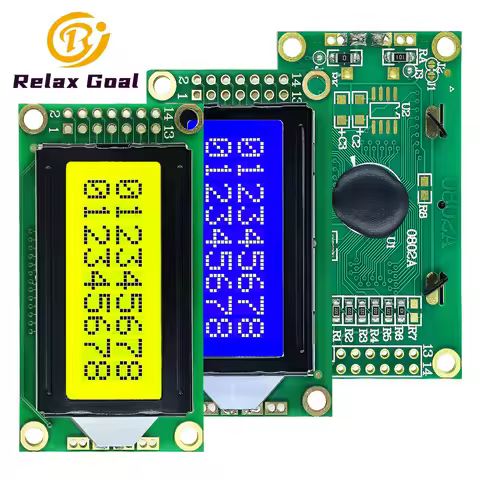 LCD0802 LCD Display Module 8x2 Character Display 3.3V / 5V LCM LCD Blue/Green Screen For Arduino DIY