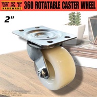 2" Heavy Duty Rotating White Naylon Castor Wheel 360 Rotatable Caster Wheel