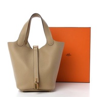 全新 Hermes Picotin 18 風衣灰 金扣 Trench B stamp