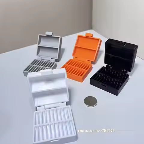 Wholesale 1Pcs CR2450/LR44 Button Battery Storage Case Organizer 10/20 Grids CR2032 Button Battery S