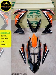 (STICKER TANAM/AIRBRUSH) RAPIDO COVER SET RS150R V2 SUPRA GTR-150 (10) BLACK