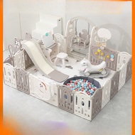 Children's baby playpen, indoor baby walking protection fence, foldable playpen with swing combinati