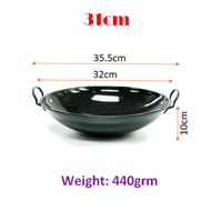 HAPPYCOOKING Black Enamel Wok 22cm / 24cm / 26cm / 28cm / 31cm / 34cm / 37cm / 40cm / 43cm | Kuali H