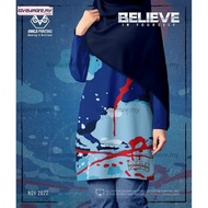 Believe in Yourself Muslimah Oppa Couple Set Blue Malaysia Jersey NEGARAKU Merdeka 2023 Baju Muslimah Couple Set Plus Size Long Sleeve Baju Perempuanjersey Muslimah Malaysia Sukan