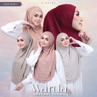 Zihaluv - Tudung New Warda Instant Shawl - Soft Cotton Textured - Berdagu - Bidang 55