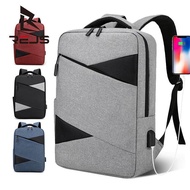 REJS Business Bag Men School Backpack Light Travel Backpack Slim 15.6 Inch Laptop Backpack with Usb Charging Fashion Light Bag