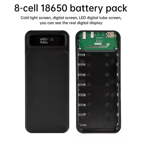 8*18650 Diy Battery Case DC 5-12V 18W Adjustable Output Fast Charge Power Bank Diy Box Over Charge/d