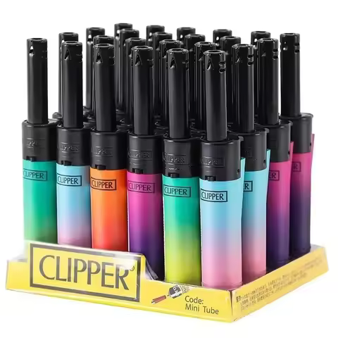 Original Spanish Clipper Butane Gass Lighter, Various Styles, Inflatable Lighter 8 Piece Boxed Smoki
