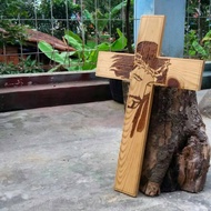 KAYU Wooden Cross - Wall Cross - Wall Cross - Jesus Face Cross - Wooden Cross