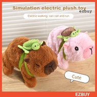 [ezbuy] Electric Plush Capybara Turtle Toy with Sound Interactive Movable Mouth Kids Walking Animal 