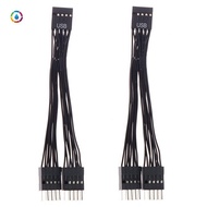 2Pcs Computer Motherboard USB Extension Cable 9 Pin 1 Female to 2 Male Y Splitter Audio HD Extension Cable for PC 10cm