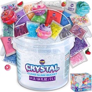 4 LB Huge Glassy Clear Slime Bucket Toy, FunKidz 64 FL OZ Premade Crystal Slime Pack SK22BIG
