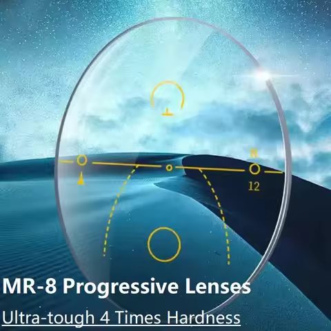 MR8 Progressive Lenses Ultra-tough 4 Times Hardness Multifocal Wide Field Aspherical Optical Glasses