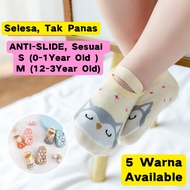 Stokin Bayi Comel Sarung Kaki Bayi Lembut Selamat Unisex Cotton Anti Scratching | Cute Cartoon Baby 