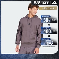 adidas ไลฟ์สไตล์ เสื้อฮู้ดผ้าเฟรนช์เทอร์รีย์ Essentials 3-Stripes ผู้ชาย สีเทา JE6365