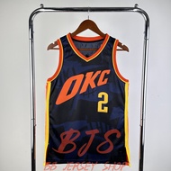 #3 Josh Giddey Jersey Men's Jersey Fashion Breathable Quick-Drying T-Shirt OKC Dark Blue Orange Yell