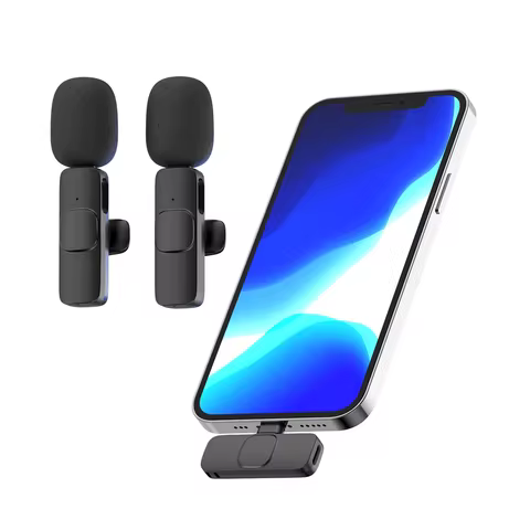 K8 Phone Wireless Microphone Lapel Microphones Chargeable Handheld Lapel Mic Short Video Sound Recor