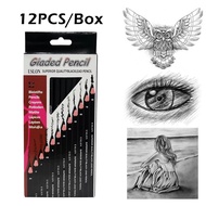 [12pcs/set] Art Painting Drawing Pencil 2H-8B Charcoal Sketch Pencil Dng For School Supplies Drawing