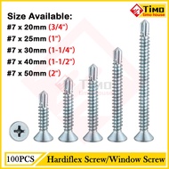 (100pcs) Hardiflex Screw Window Screw Flat Screw Flat Head Panhead Pan Head Screw Self drilling 7