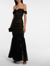Black Off-Shoulder Maxi Dress  晚宴礼服