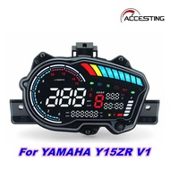 มิเตอร์ดิจิตัลเครื่องวัดความเร็วมอเตอร์ไซด์ Y15ZR V1สำหรับรถจักรยานยนต์ Y15ยามาฮ่ามาตรวัดความเร็ว V1