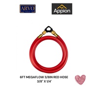 APPION MEGAFLOW 3/8IN HOSE - 6 FT (3/8FL TO 1/4FL) RED - RECOVERY/VACUUM HOSE