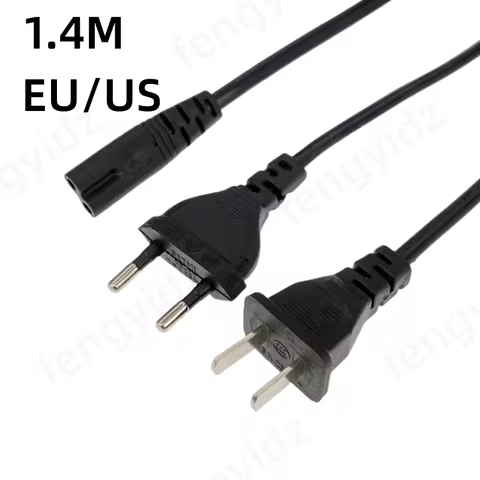 EU US Power Cable Cord IEC C7 2pin AC Extension Cable For Dell Laptop Charger Canon Epson Printer Ra