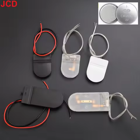 JCD 10pc Single Slot CR2032 CR 2032 Button Coin Cell Battery Holder Case Cover With ON-OFF Switch le
