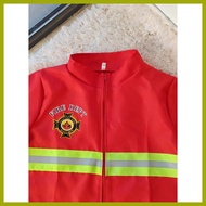 ℗ ➝ ☍ Fireman Costume for Kids Boy Firefighter Career Guidance Suit Children Cosplay Uniform Christ