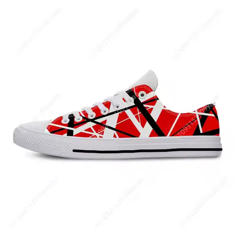 Hot EVH 5150 Stripes Guitar Metal Rock Music Band Casual Cloth Shoes Low Top Comfortable Breathable 